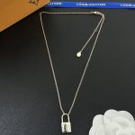 LV heart-shaped lock charm necklace available in three colors - Image 5