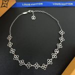 LV Monogram Flower & Letter Charm Pendant Necklace - Image 9