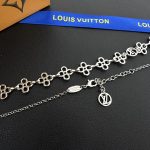 LV Monogram Flower & Letter Charm Pendant Necklace - Image 5
