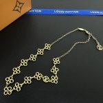 LV Monogram Flower & Letter Charm Pendant Necklace - Image 3