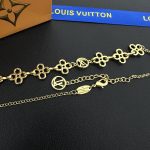 LV Monogram Flower & Letter Charm Pendant Necklace - Image 4
