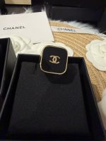 Chanel new rounded-diamond/square polished black/red enamel oil drop ring - Image 10