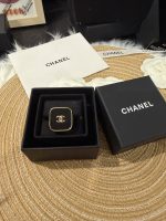 Chanel new rounded-diamond/square polished black/red enamel oil drop ring - Image 8
