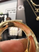 Chanel new rounded-diamond/square polished black/red enamel oil drop ring - Image 3