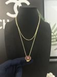 Chanel new glossy wide black/red enamel ring + chain dual-purpose pendant necklace