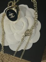 Chanel new glossy wide black/red enamel ring + chain dual-purpose pendant necklace - Image 3
