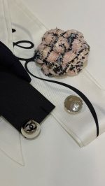 Chanel 26A new black enamel double C gold round hemispherical button earrings - Image 12
