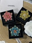 Chanel 26A Murano Glass Layered Flower CC Brooch - Available in Red / Blue / Yellow