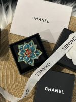 Chanel 26A Murano Glass Layered Flower CC Brooch - Available in Red / Blue / Yellow - Image 7