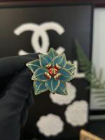 Chanel 26A Murano Glass Layered Flower CC Brooch - Available in Red / Blue / Yellow - Image 5