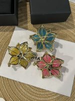 Chanel 26A Murano Glass Layered Flower CC Brooch - Available in Red / Blue / Yellow - Image 2