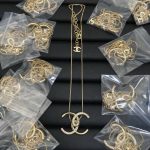 Chanel new 26b half diamond double C necklace - Image 2