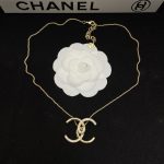 Chanel new 26b half diamond double C necklace
