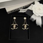 Chanel new 26b half pearl fringe earrings