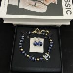 Chanel Blue Ball Double C Necklace/Earrings - Image 4