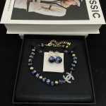 Chanel Blue Ball Double C Necklace/Earrings - Image 8