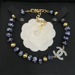 Chanel Blue Ball Double C Necklace/Earrings - Image 6