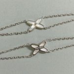 Chaumet White Mother-of-Pearl Criss-Cross Double Chain Bracelet,  gold-toned / white gold-toned - Image 7