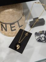 Chanel 26A New Black and Gold-toned Double C Cameo Oval Resin Necklace - Image 4