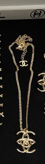 Chanel Double C Layered Collection: Necklace, Bracelet, Stud Earrings, Ring - Image 6