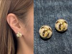 Chanel 26B New Resin Pearl Smooth Double C Stud Earrings, available in black and white