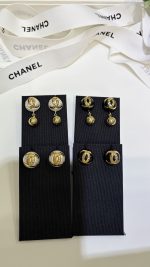 Chanel 26B New Resin Pearl Double C Gold Bead Earrings, available in black and white - Image 9