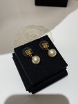 Chanel New Minimalist Gold-toned Smooth Double C Pearl Earrings