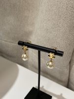Chanel New Minimalist Gold-toned Smooth Double C Pearl Earrings - Image 6