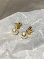 Chanel New Minimalist Gold-toned Smooth Double C Pearl Earrings - Image 4