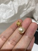 Chanel New Minimalist Gold-toned Smooth Double C Pearl Earrings - Image 3