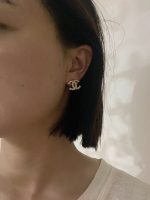 Chanel 23B New Rhinestone-Studded Twisted Rope Stud Earrings - Image 3