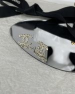 Chanel 23B New Rhinestone-Studded Twisted Rope Stud Earrings - Image 9