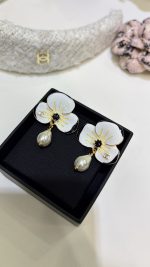 Chanel Flower Petal Teardrop Pearl Drop Earrings - Available in Red / White - Image 16