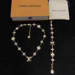 Louis Vuitton Classic Monogram Logo CZ Inlay Necklace / Bracelet