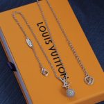 LV Initials Pavé Rhinestone Ball Jewelry, Necklace / Bracelet / Earrings, Gold Tone / Silver Tone - Image 12