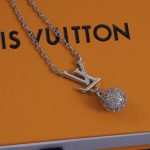 LV Initials Pavé Rhinestone Ball Jewelry, Necklace / Bracelet / Earrings, Gold Tone / Silver Tone - Image 14