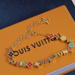 LV Enamel Monogram Flower & Letter Charm Necklace/Bracelet  - Gold Tone / Silver Tone - Image 7