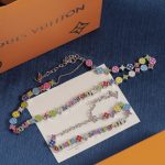 LV Enamel Monogram Flower & Letter Charm Necklace/Bracelet  - Gold Tone / Silver Tone - Image 8
