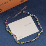 LV Enamel Monogram Flower & Letter Charm Necklace/Bracelet  - Gold Tone / Silver Tone - Image 9