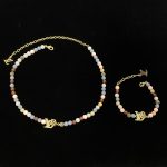 LV Crown Rhinestone Pendant with Colorful Beads Necklace/Bracelet - Image 18
