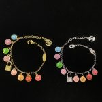 LV Colorful Enamel Monogram Flower & Lock Charm Necklace / Bracelet