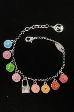 LV Colorful Enamel Monogram Flower & Lock Charm Necklace / Bracelet - Image 4