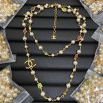 Chanel Colored Crystals & Faux Pearls Long Pendant Necklace