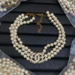 Chanel Vintage CC Logo Three-Tier Pearl Necklace