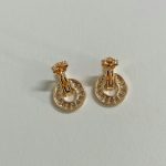 Bvlgari Coin Motif Pave Crystal Movable Earrings , Gold / Silver Tone - Image 3