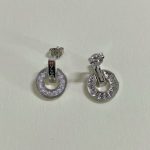Bvlgari Coin Motif Pave Crystal Movable Earrings , Gold / Silver Tone - Image 6