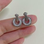Bvlgari Coin Motif Pave Crystal Movable Earrings , Gold / Silver Tone - Image 7