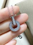 Bvlgari Coin Full Rhinestone Pendant Necklace