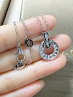 Bvlgari Coin Full Rhinestone Pendant Necklace - Image 3