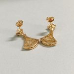BV Mother of Pearl Long Dress Shaped Stud Earrings,Red/Green/White - Image 7